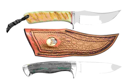 2 AS NEW CISCO KNIVES & CASES.