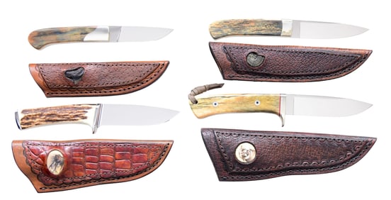 4 AS NEW CISCO KNIVES & CASES.