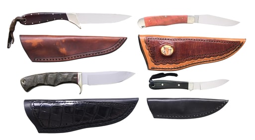 5 CISCO KNIVES & SPARE SHEATH.