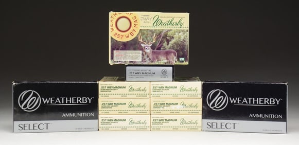 257 WEATHERBY MAGNUM AMMO; 10 BOXES (240 ROUNDS).