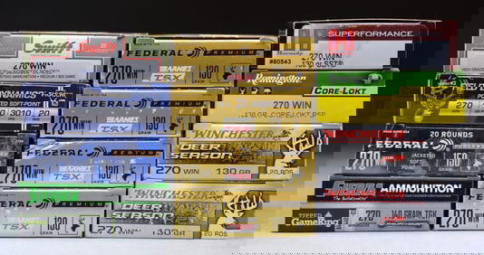 240 RDS. (12 BOXES) 270 WIN AMMO.