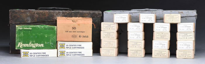 LARGE LOT OF ASSORTED 8MM MAUSER AMMUNITION.