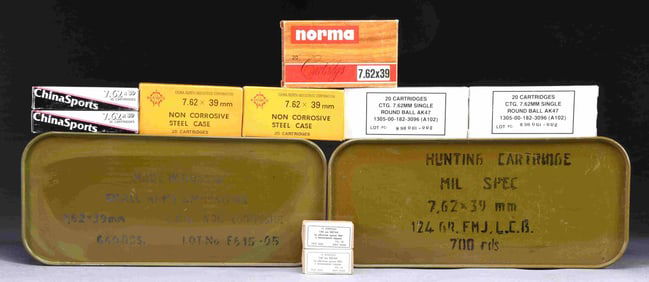 LOT OF ASSORTED 7.62X39MM AMMUNITION.