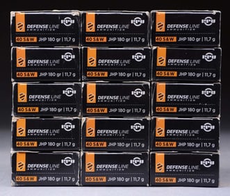 650 RDS. (15 BOXES) PPU 40 S&W DEFENSE LINE 180 GR