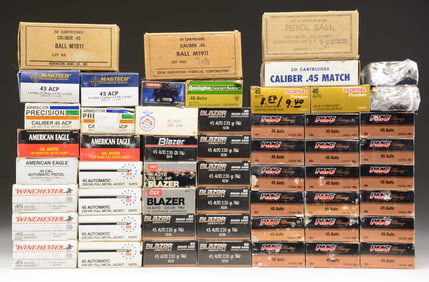 LARGE LOT OF ASSORTED .45 ACP AMMUNITION.