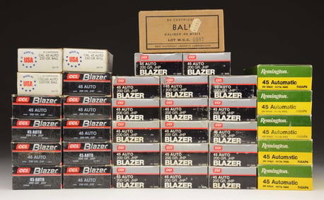 LOT OF ASSORTED .45 ACP AMMUNITION.