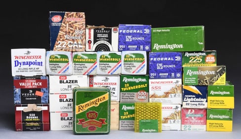 LARGE LOT OF 22 LR AMMO.