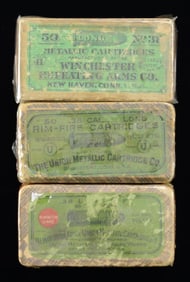 LOT OF 3 VINTAGE BOXES OF .38 LONG RIMFIRE