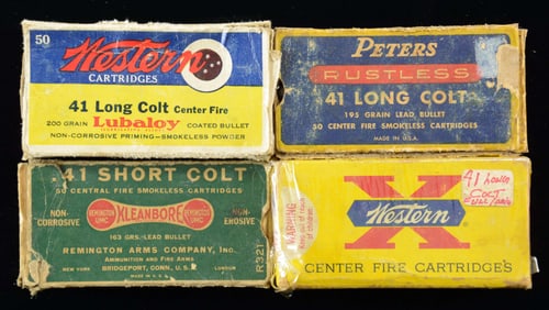 LOT OF ASSORTED .41 SHORT & LONG COLT AMMUNITION.