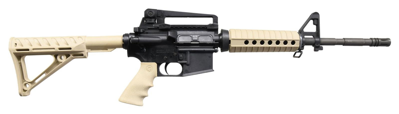 CHIAPPA MODEL M FOUR - 22 SEMI-AUTOMATIC RIFLE.: Cal. 22 LR. S# 12H02169. Bbl. 16". M Four-22 semi-automatic rifle mfg. by Kimar in Italy and imported by Chiappa Firearms. The left side of the receiver is marked with Chiappa's importer information a