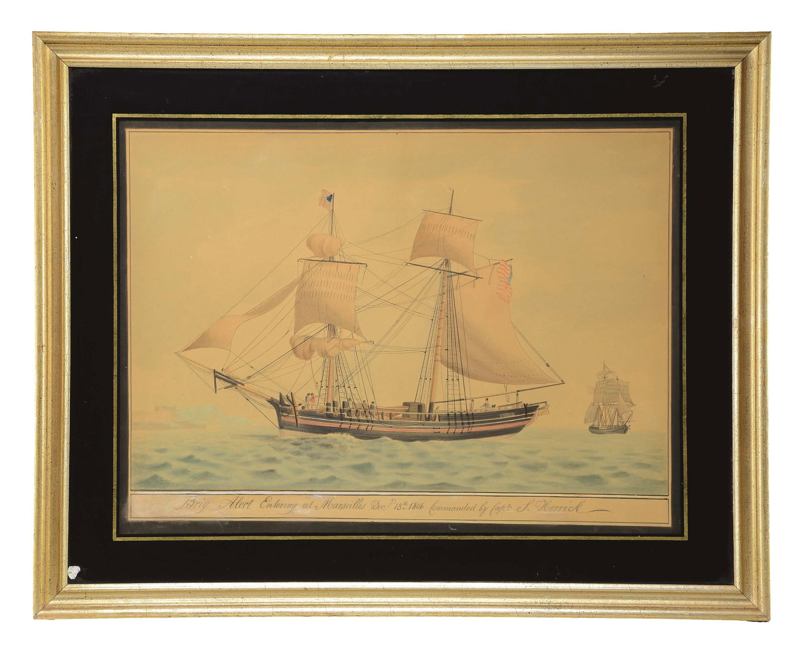 UNSIGNED PORTRAIT OF "THE SHIP ALERT ENTERING AT (1 of 1)