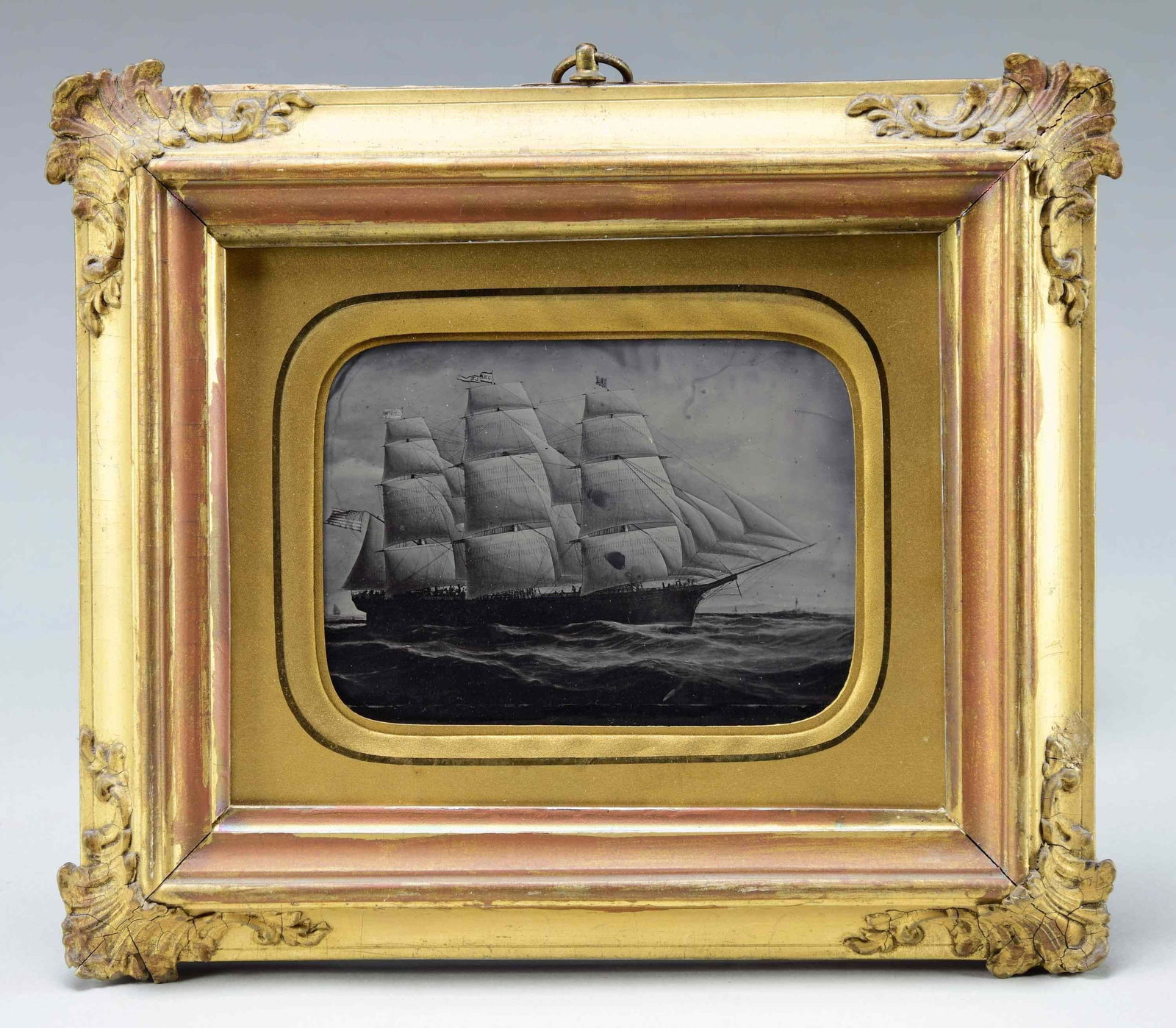 HALF PLATE AMBROTYPE OF FAMOUS CLIPPER SHIP (1 of 3)