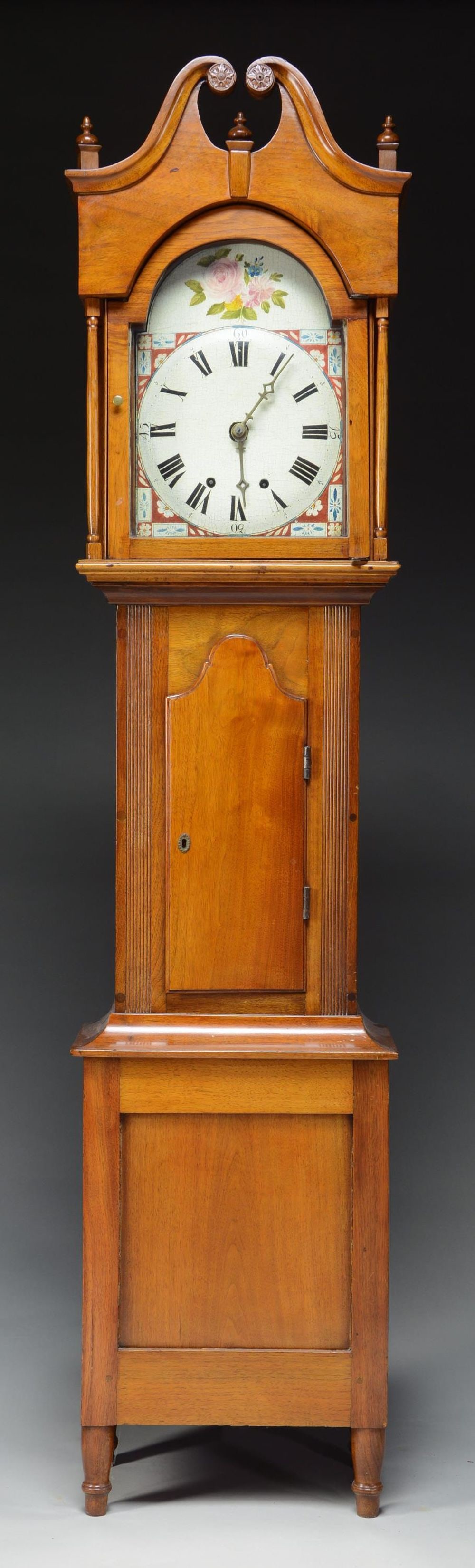 PERIOD DIMINUTIVE WALNUT GRANDMOTHER CLOCK. (1 of 5)