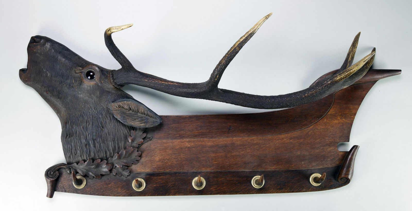 PHENOMENAL LATE 19th CENTURY CARVED ELK HEAD HAT (1 of 4)
