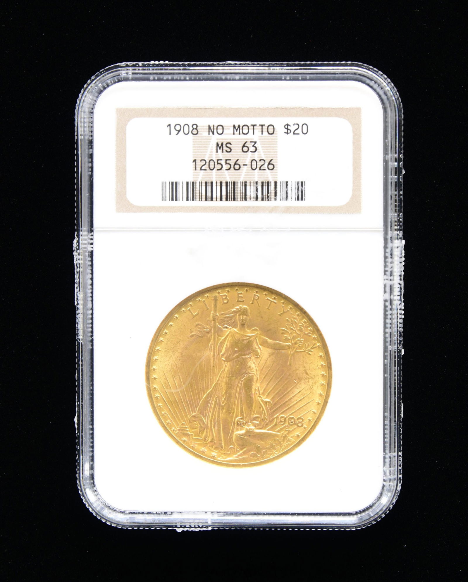 1908 NO-MOTTO $20 GOLD ST. GAUDENS DOUBLE EAGLE (1 of 2)