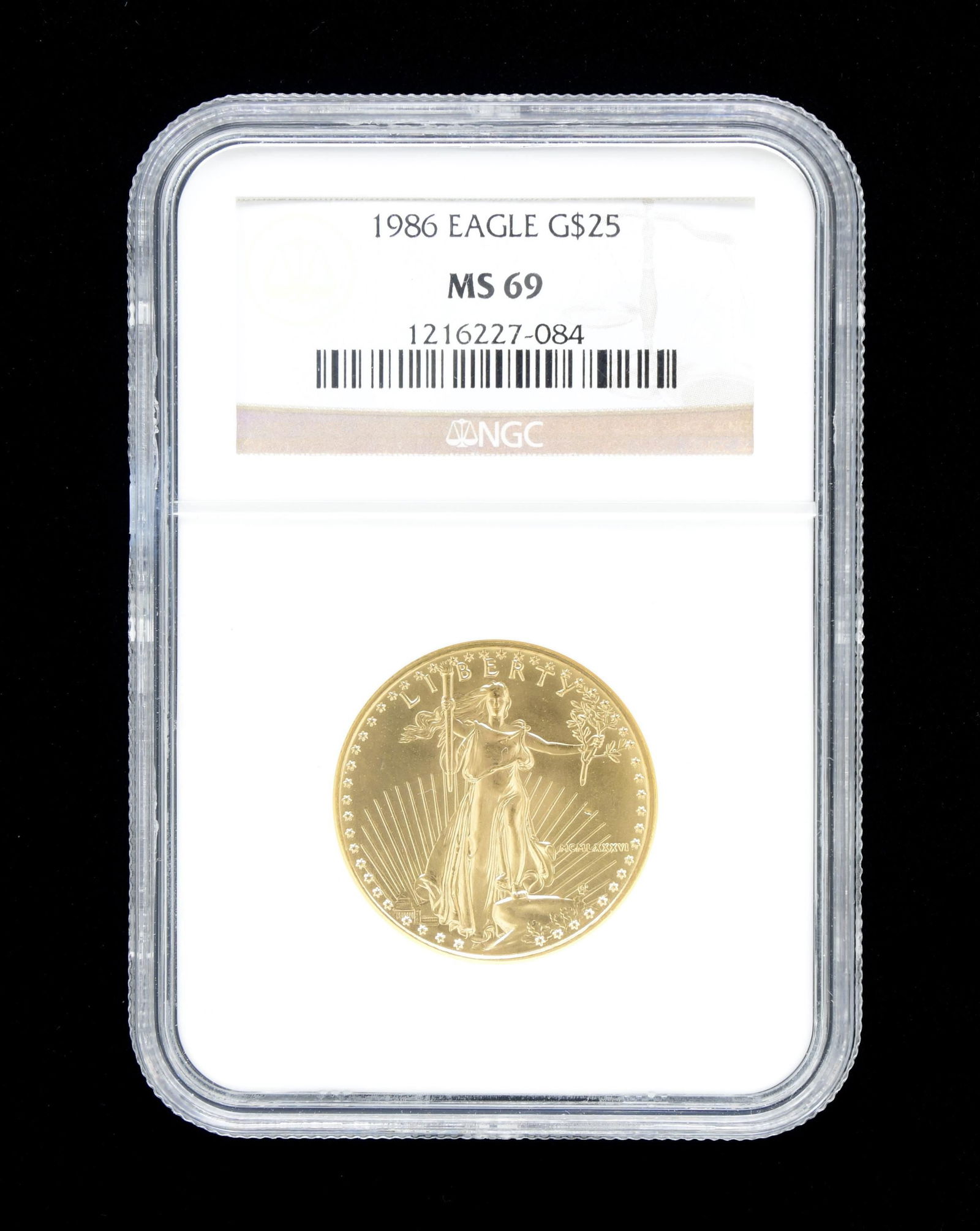 1986 1/2 OZ. AMERICAN GOLD EAGLE $25 COIN. (1 of 4)