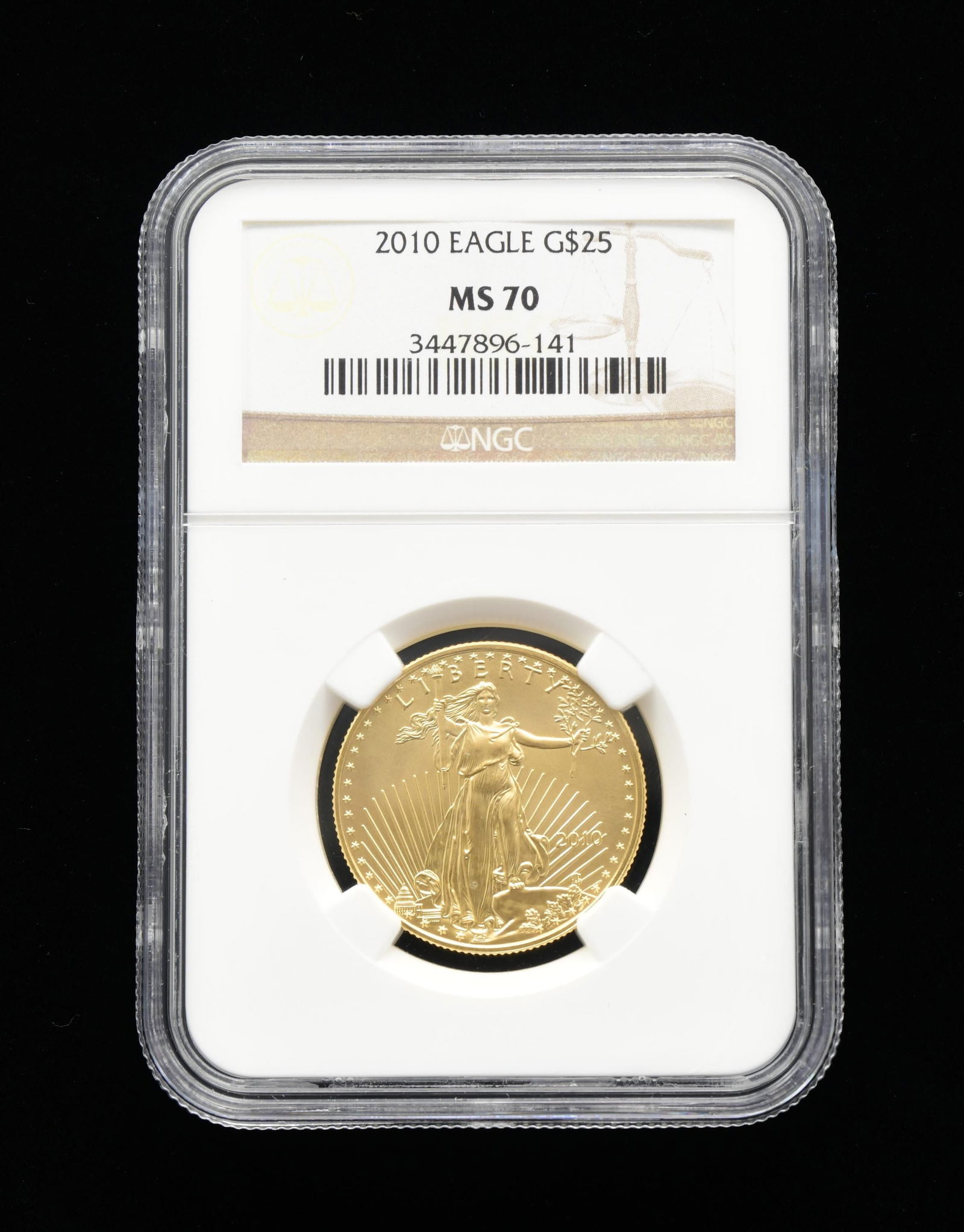 2010 1/2 OZ. AMERICAN GOLD EAGLE $25 COIN. (1 of 2)