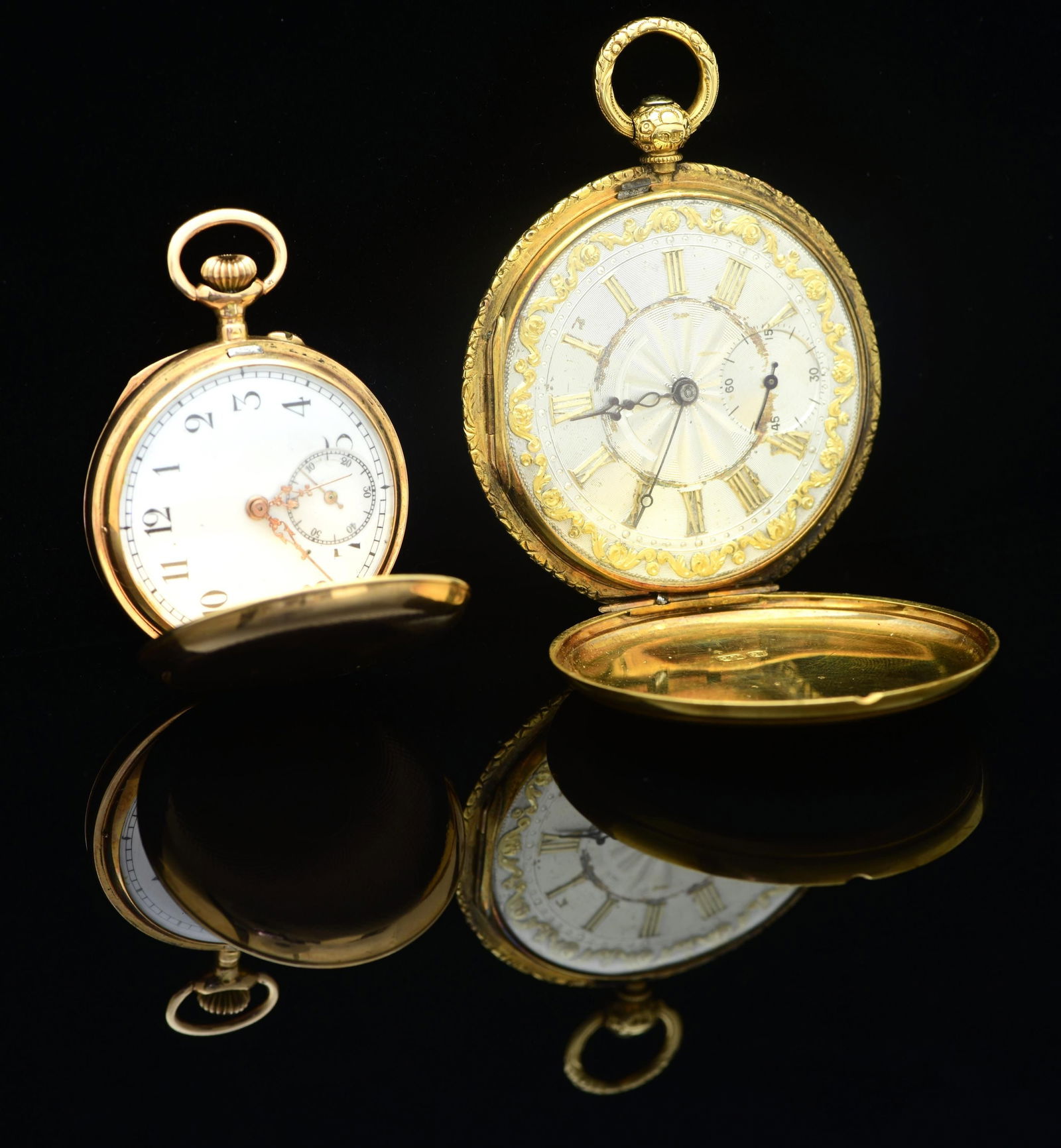 2 EUROPEAN GOLD POCKET WATCHES. (1 of 3)