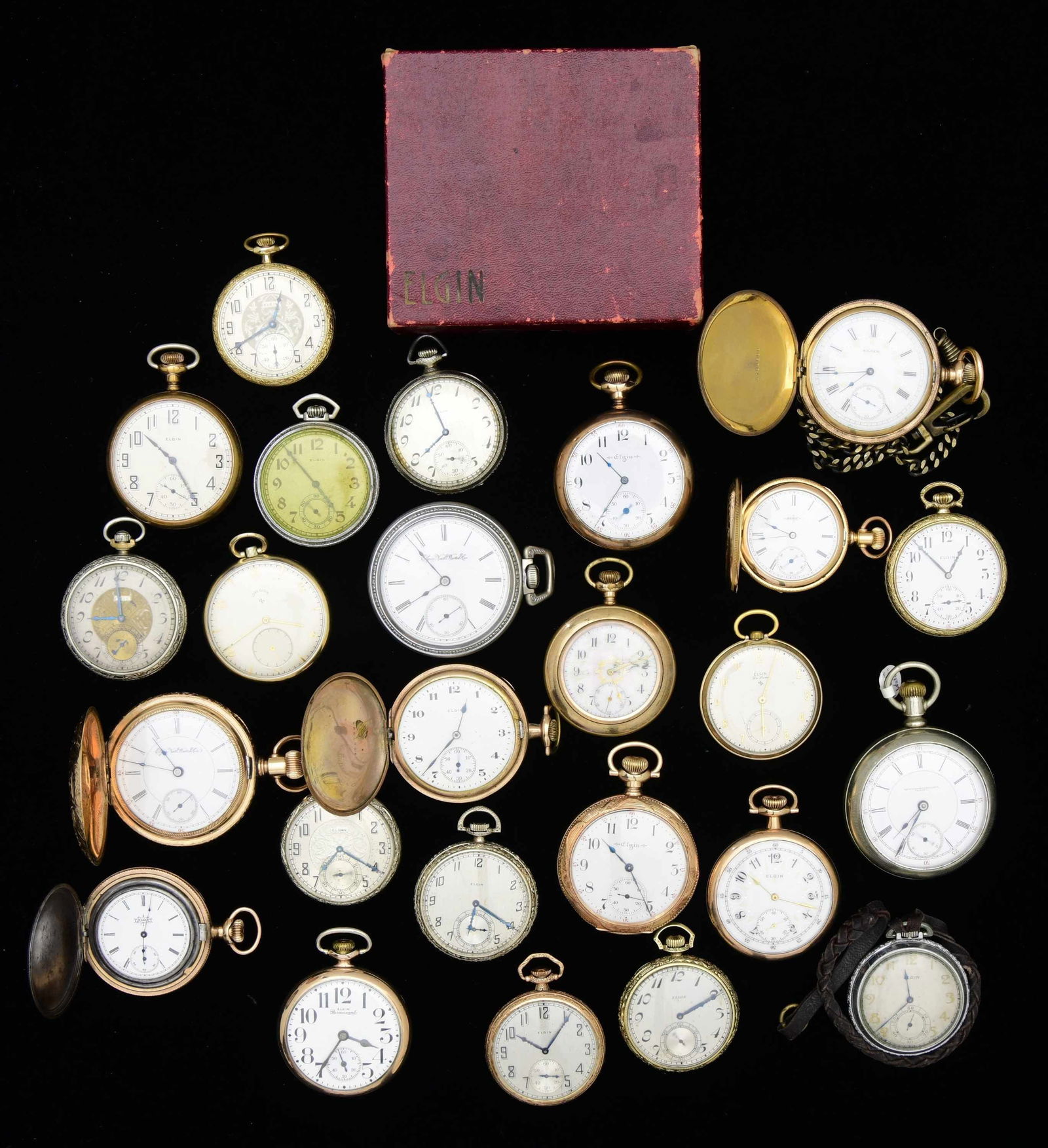 LOT OF 25 ELGIN POCKET WATCHES. (1 of 2)
