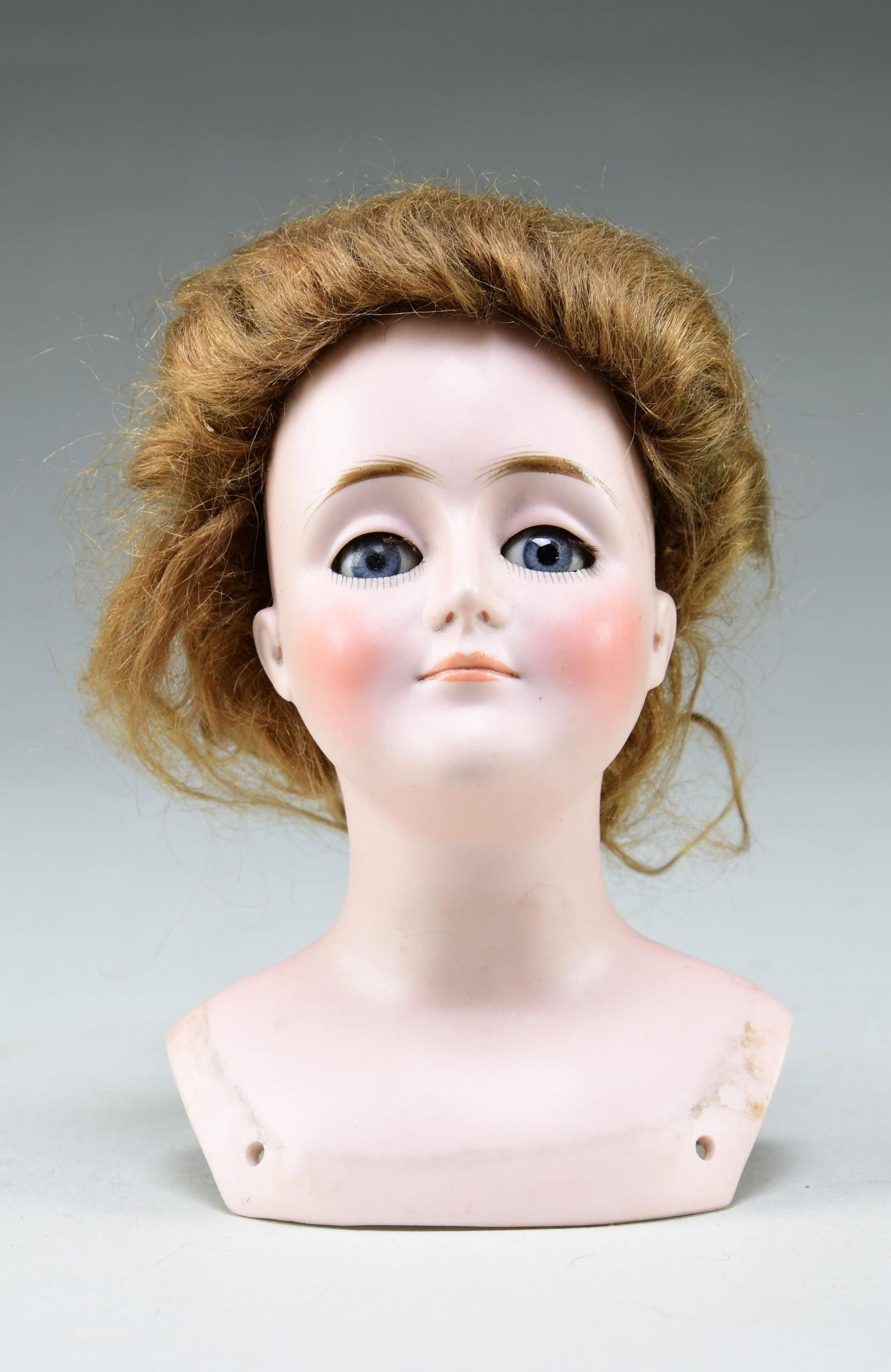 GERMAN CLOSED MOUTH, GIBSON GIRL BISQUE HEAD DOLL (1 of 4)