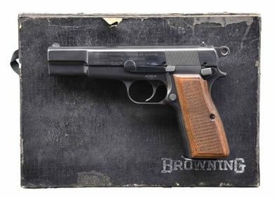 EARLY POSTWAR FN HIGH POWER SEMI AUTO PISTOL.