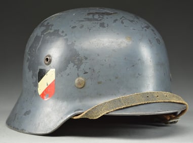 WWII GERMAN M1935 LUFTWAFFE DOUBLE DECAL HELMET.