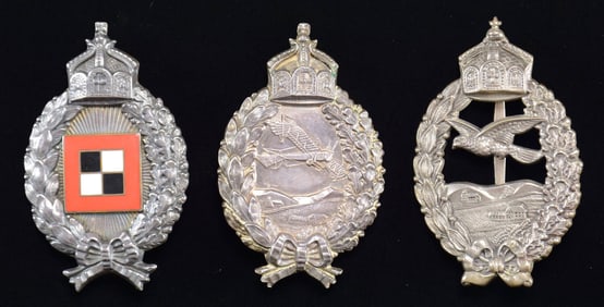 3 IMPERIAL GERMAN AVIATION BADGES.