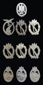 10 WWII GERMAN BADGES.