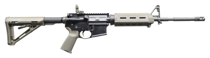 COLT M4 RIFLE WITH GREEN MAGPUL FURNITURE.