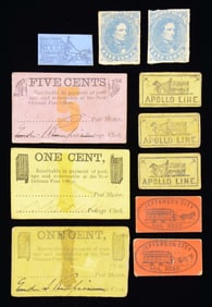 GROUP OF NINE VERY RARE CONFEDERATE NEW ORLEANS