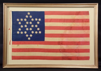 RARE 30 STAR AMERICAN FLAG, "GREAT STAR", STAR OF