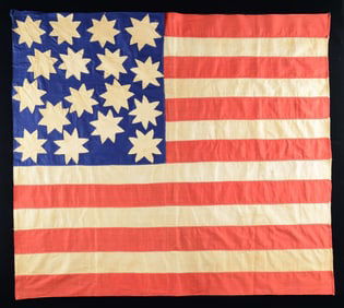 VERY RARE CIVIL WAR ERA 17 STAR AMERICAN FLAG