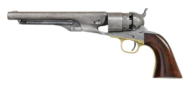 COLT 1860 ARMY NEW YORK ENGRAVED REVOLVER.