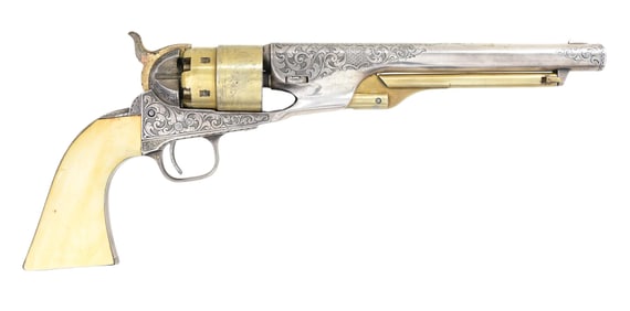 COLT 1860 ARMY NEW YORK STYLE ENGRAVED REVOLVER.