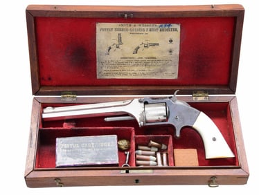 CASED VERY EARLY SMITH & WESSON NO. 2 ARMY