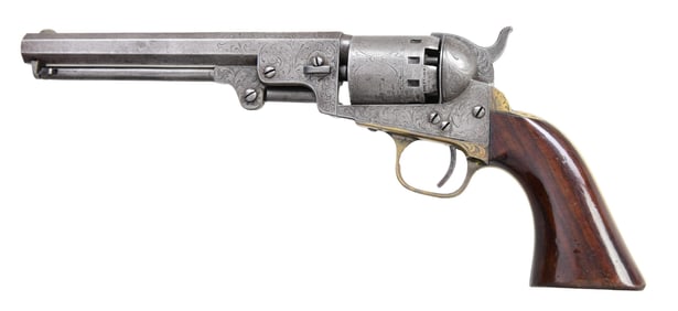 ENGRAVED MANHATTAN SERIES III NAVY TYPE REVOLVER.