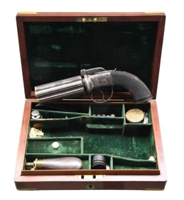 JOSEPH LANG CASED & ENGRAVED BAR HAMMER PEPPERBOX