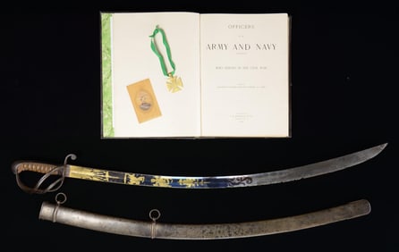 SOLID GOLD MEDAL & SABER BELONGING TO BREVET MAJOR