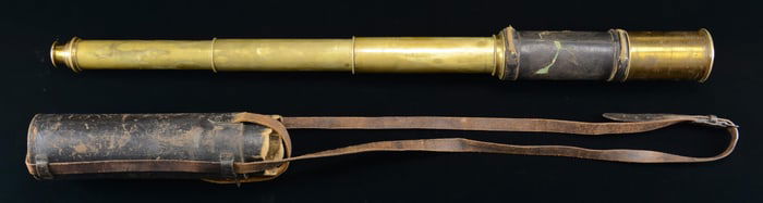 LARGE US NAVY 34 1/2" SPYGLASS IDENTIFIED TO JAMES