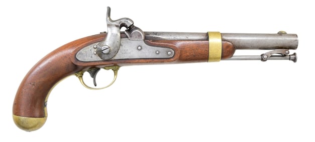 H. ASTON 1842 U.S. PERCUSSION PISTOL.