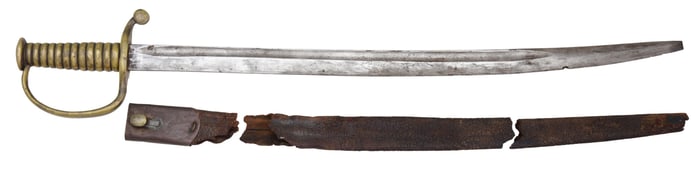 RARE & FINE BRASS HILTED D-GUARD CONFEDERATE