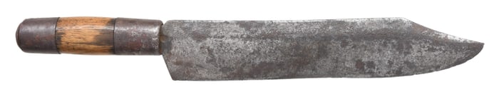 EARLY AMERICAN GUARDLESS BOWIE KNIFE.