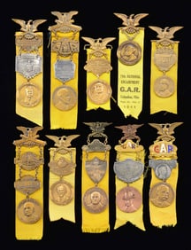 10 GAR NATIONAL ENCAMPMENT MEDALS.