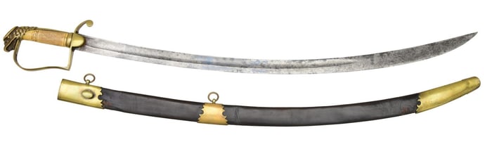 LATE FEDERAL PERIOD EAGLE HEAD OFFICER'S SABER.
