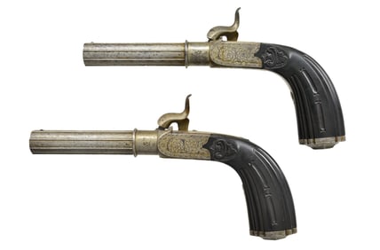 PAIR OF GOOD QUALITY BELGIAN SCREW BARREL SIDE