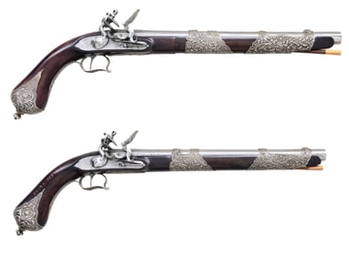 PAIR OF LEPAGE MOUTIER FLINTLOCK PISTOLS WITH