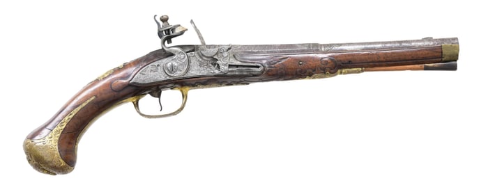 FINE VIENNA STYLE FLINTLOCK PISTOL BY ANTON