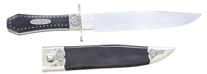 STUNNING CONTEMPORARY COFFIN HANDLED BOWIE KNIFE