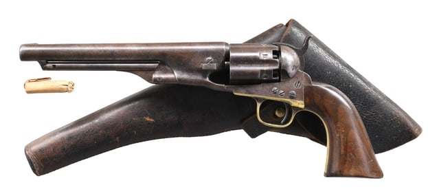 CIVIL WAR COLT MODEL 1860 FLUTED ARMY REVOLVER AND