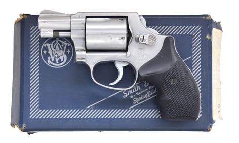 SMITH & WESSON 60 DA REVOLVER WITH MATCHING BOX.